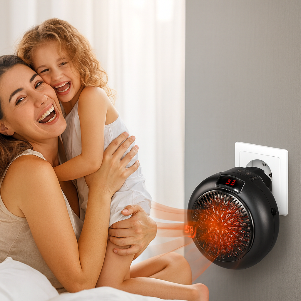 Calefactor Portátil 900W - Calentador Eléctrico Compacto para Casa y Oficina