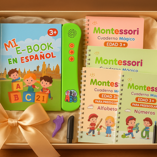 E-Book interactivo con sonidos Montessori - Portada principal juguete educativo
